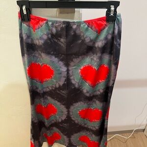 Stylish Heart Patterned Skirt - Red and Blue